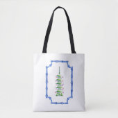 Chinoiserie Christmas Pagoda Tote Bag トートバッグ (正面)