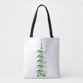 Chinoiserie Christmas Pagoda Tote Bag トートバッグ (正面)
