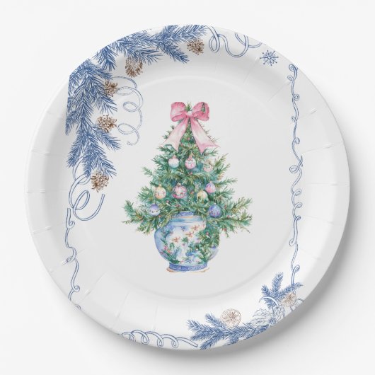 Chinoiserie Christmas Paper Plate ペーパープレート (正面)