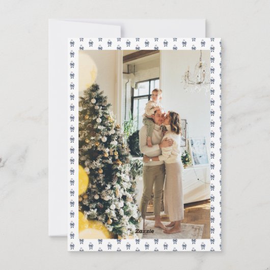 Chinoiserie Christmas Santaの名門私立校風の写真 シーズンカード (裏面)