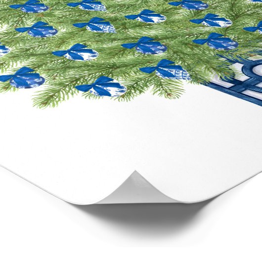 Chinoiserie Christmas Tree Art Print ポスター (角)