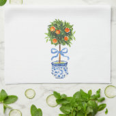 Chinoiserie Citrus Topiary Tree Kitchen Towel キッチンタオル (折り畳み)