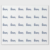 Chinoiserie Classic Bam Mahjong Tile Design Blue ラッピングペーパー (フラット)