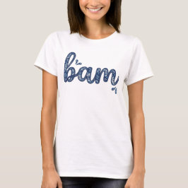 Chinoiserie Classic Bam Mahjong Tile Design Blue Tシャツ