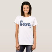 Chinoiserie Classic Bam Mahjong Tile Design Blue Tシャツ (正面フル)
