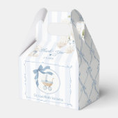 Chinoiserie Coquette carriage Blue Baby Shower フェイバーボックス (正面サイド)