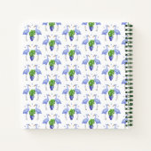 Chinoiserie CraneとMonsteraスパイラルノート ノートブック (裏面)