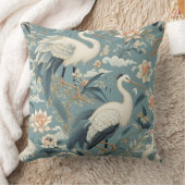 Chinoiserie Crane Blue and White クッション (ブランケット)