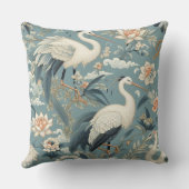 Chinoiserie Crane Blue and White クッション (裏面)