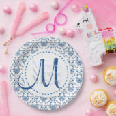 Chinoiserie Delftブルーパターン・カスタム ペーパープレート (パーティー)