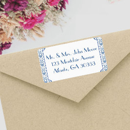 Chinoiserie Delftブルーパターン・カスタム ラベル