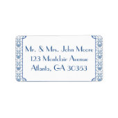 Chinoiserie Delftブルーパターン・カスタム ラベル (正面)