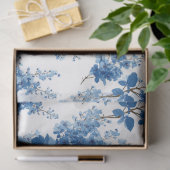 Chinoiserie Delicate Blue Florals Decoupage 薄葉紙 (ギフト)