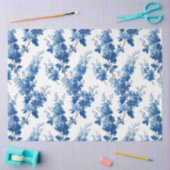 Chinoiserie Delicate Blue Florals Decoupage 薄葉紙 (クラフト)