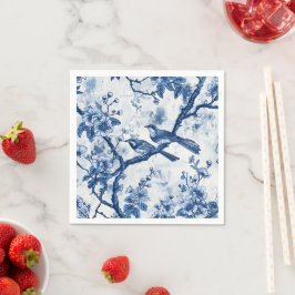 Chinoiserie Delight:ナプキンの中の離れ鳥 スタンダードカクテルナプキン