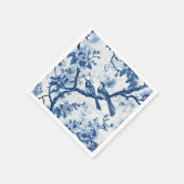 Chinoiserie Delight:ナプキンの中の離れ鳥 スタンダードカクテルナプキン (角)