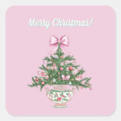 Chinoiserie Design Christmas Sticker スクエアシール (正面)