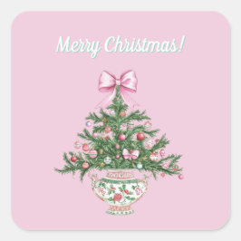 Chinoiserie Design Christmas Sticker スクエアシール