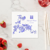 Chinoiserie Double Happiness 中国の結婚's スタンダードカクテルナプキン (インサイチュ)