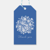 Chinoiserie dusty blue floral thank you favor ギフトタグ (正面)