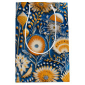 Chinoiserie Exotic Birds Botanical Pattern (2) ミディアムペーパーバッグ (正面)