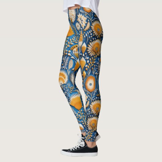 Chinoiserie Exotic Birds Botanical Pattern (2) レギンス (左)