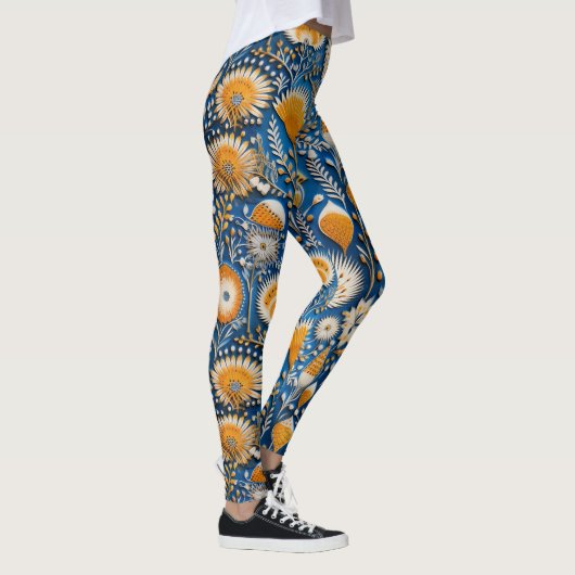 Chinoiserie Exotic Birds Botanical Pattern (2) レギンス (右)