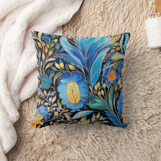 Chinoiserie Exotic Birds Botanical Pattern (3) クッション (ブランケット)