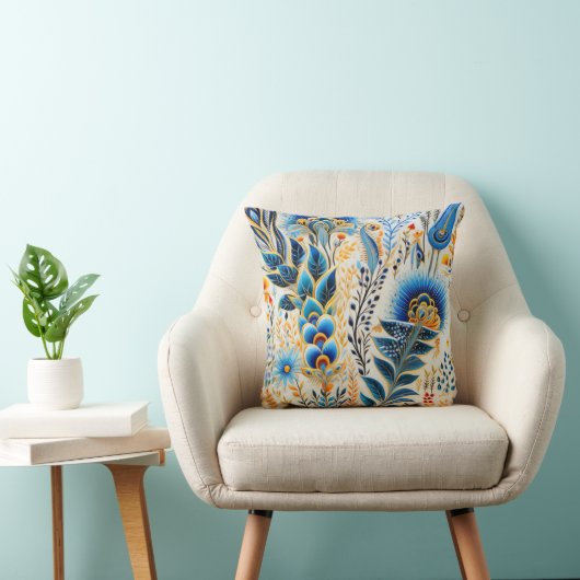 Chinoiserie Exotic Birds Botanical Pattern (5) クッション (椅子)