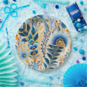 Chinoiserie Exotic Birds Botanical Pattern (5) ペーパープレート (パーティー)