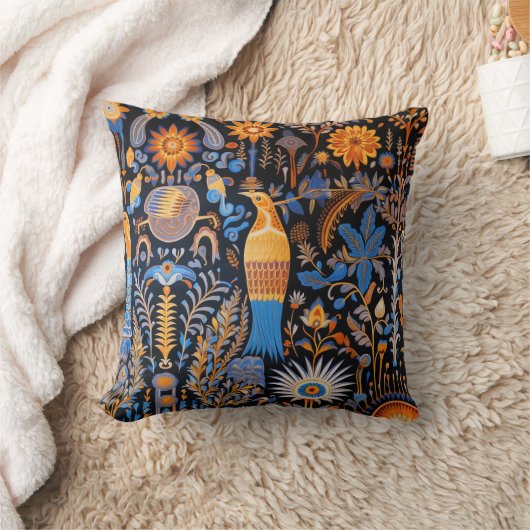 Chinoiserie Exotic Birds Botanical Pattern (6) クッション (ブランケット)