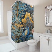 Chinoiserie Exotic Birds Botanical Pattern (8) シャワーカーテン (インサイチュ)