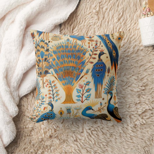 Chinoiserie Exotic Birds Botanical Pattern (9) クッション (ブランケット)