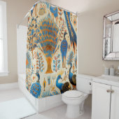 Chinoiserie Exotic Birds Botanical Pattern (9) シャワーカーテン (インサイチュ)
