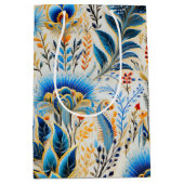 Chinoiserie Exotic Birds Botanical Pattern (9) ミディアムペーパーバッグ (正面)