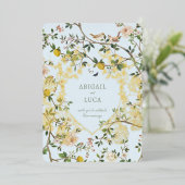 Chinoiserie Floral Birds Wedding Foil Invitation 箔招待状 (立ち正面)
