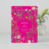 Chinoiserie Floral Birds Wedding Foil Invitation 箔招待状 (立ち正面)