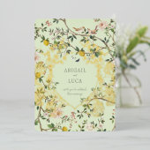 Chinoiserie Floral Birds Wedding Foil Invitation 箔招待状 (立ち正面)