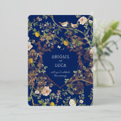 Chinoiserie Floral Birds Wedding Foil Invitation 箔招待状 (立ち正面)