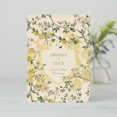 Chinoiserie Floral Birds Wedding Foil Invitation 箔招待状 (立ち正面)