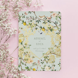 Chinoiserie Floral Birds Wedding Foil Invitation 箔招待状