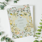 Chinoiserie Floral Birds Wedding Foil Invitation 箔招待状