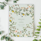 Chinoiserie Floral Birds Wedding Foil Invitation 箔招待状