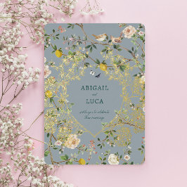 Chinoiserie Floral Birds Wedding Foil Invitation 箔招待状
