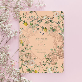Chinoiserie Floral Birds Wedding Foil Invitation 箔招待状