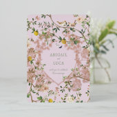 Chinoiserie Floral Birds Wedding Foil Invitation 箔招待状 (立ち正面)