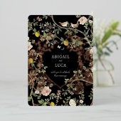Chinoiserie Floral Birds Wedding Foil Invitation 箔招待状 (立ち正面)