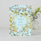 Chinoiserie Floral Birds Wedding Foil Invitation 箔招待状 (立ち正面)