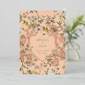 Chinoiserie Floral Birds Wedding Foil Invitation 箔招待状 (立ち正面)
