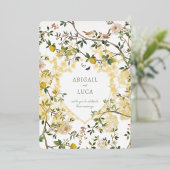 Chinoiserie Floral Birds Wedding Foil Invitation 箔招待状 (立ち正面)